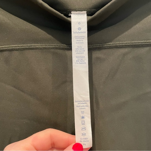 Lululemon Train Times Crop Leggings Dark Olive - Picture 6 of 9